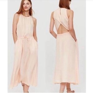 Lou & Grey peach sleeveless open back maxi dress, Large
